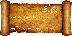 Birly Csilla névjegykártya